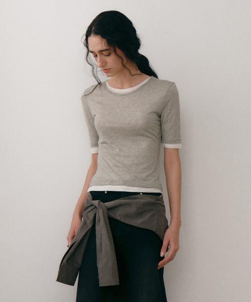 LAYERED T-SHIRT [GREY]