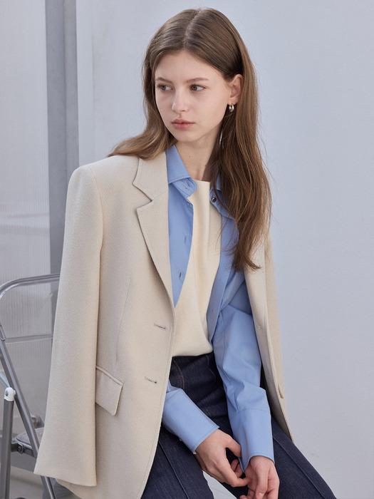 Semi-Straight Tailored Jacket_Beige