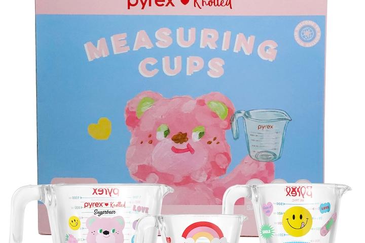 노티드 유리 계량컵 비커 250ml + 500ml + 1L 3P 세트 패키지