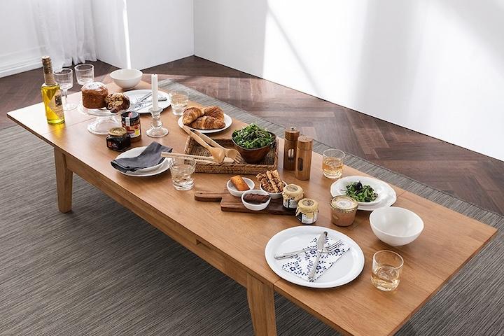 제니 확장형 원목 소파테이블