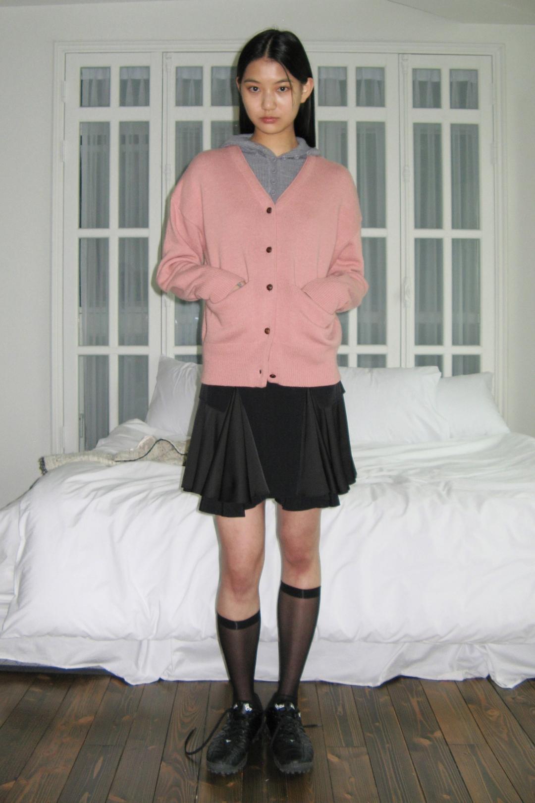 Wool Classic Cardigan (Pink)