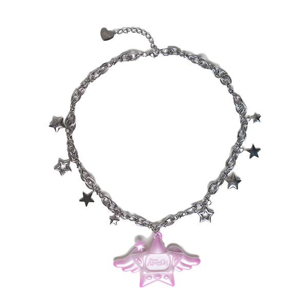 CYBER-STAR GALORE : Necklace ( pink )