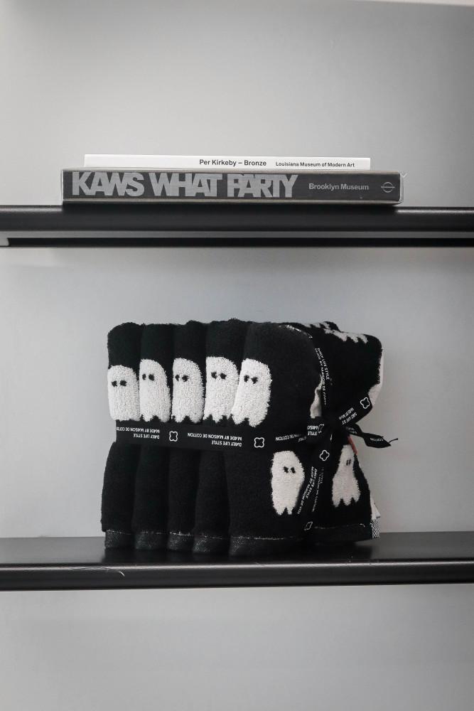 [10매]할로윈 메종드코튼 블랙키 고스트 호텔 수건 선물세트 코마사 40수 190g 데일리라이프스타일 타올