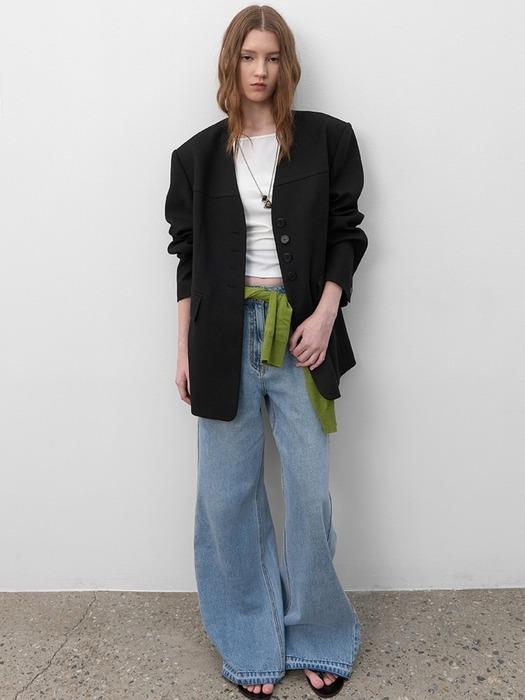 [단독]COLLARLESS OVERSIZED TWEED JACKET (JK-3060)