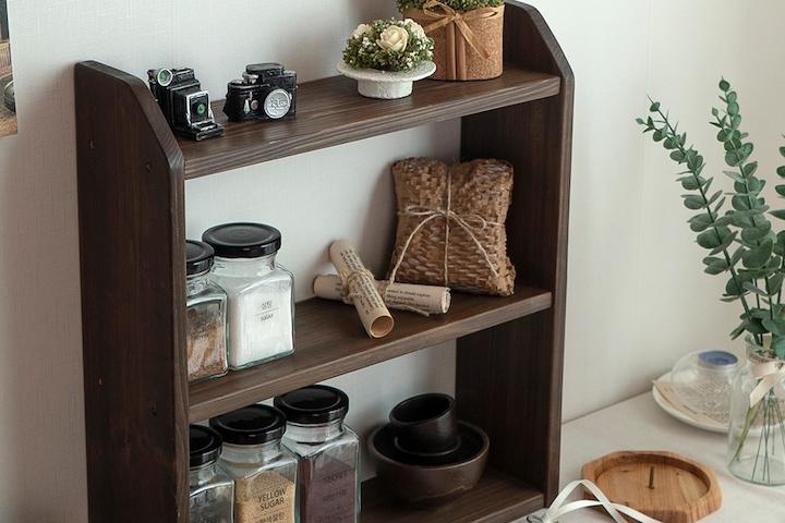 앤틱 주방 원목 미니 선반 3단 B400