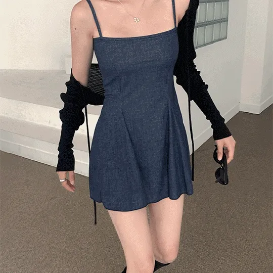 [논타이틀]  플로드 썸머 데님 미니 원피스 2col