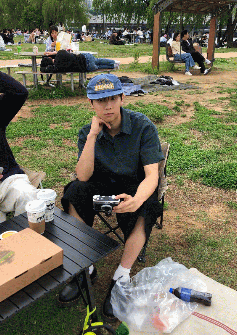 카치온 절개 빈티지 셔츠