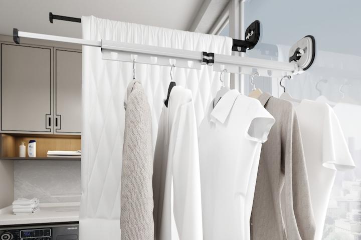 벽부착 미니 빨래건조대 세탁 소형 흡착식 벽걸이 미니 원룸 간이 3단