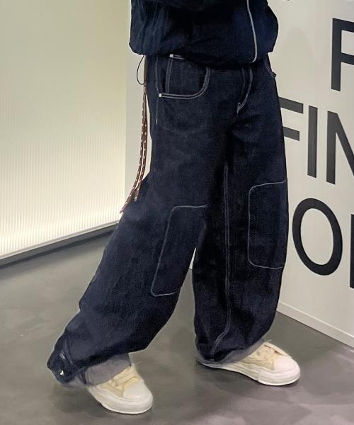 Travail Box Denim Pants - INDIGO
