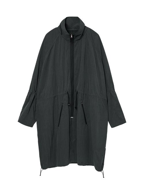 Nylon Oversized Windbreaker [CHARCOAL]