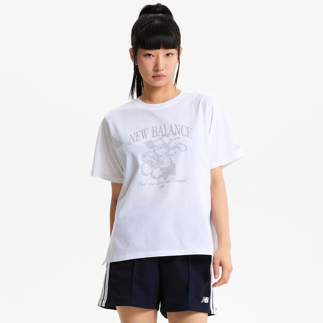 WOMEN FROZEN 플라워 그래픽 반팔티 (OVER FIT)