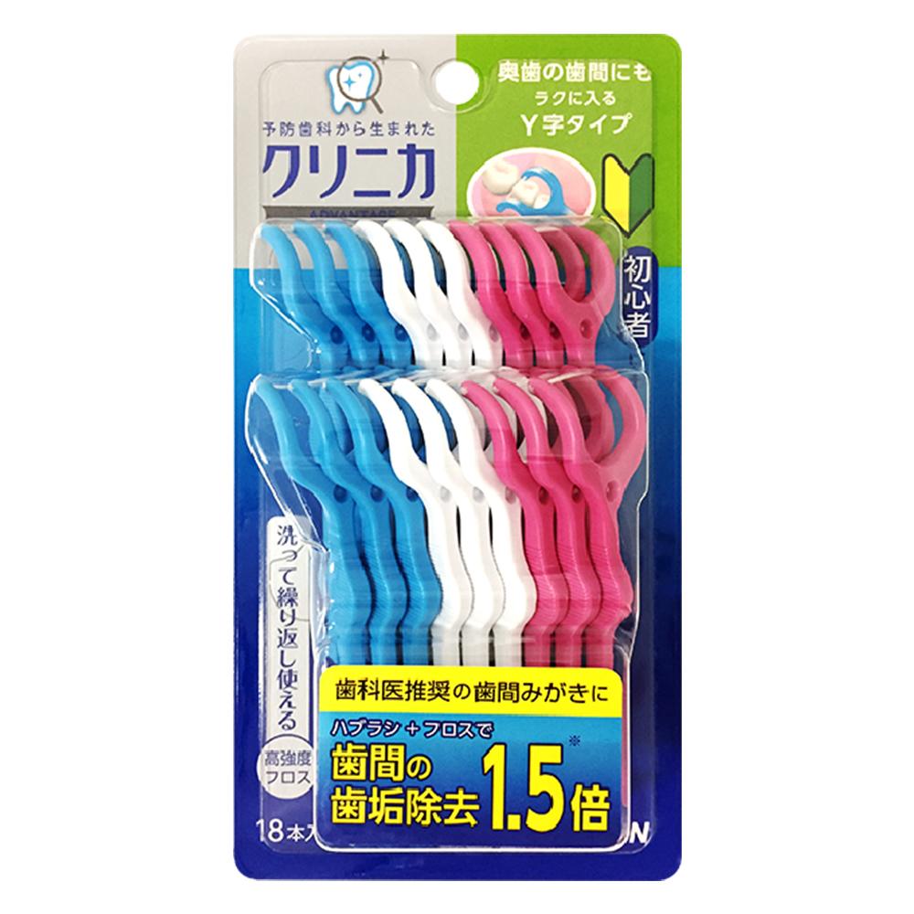 [그린에버] 일본 LION 클리닉카 어금니용 Y치실 18개입 일회용 치간칫솔