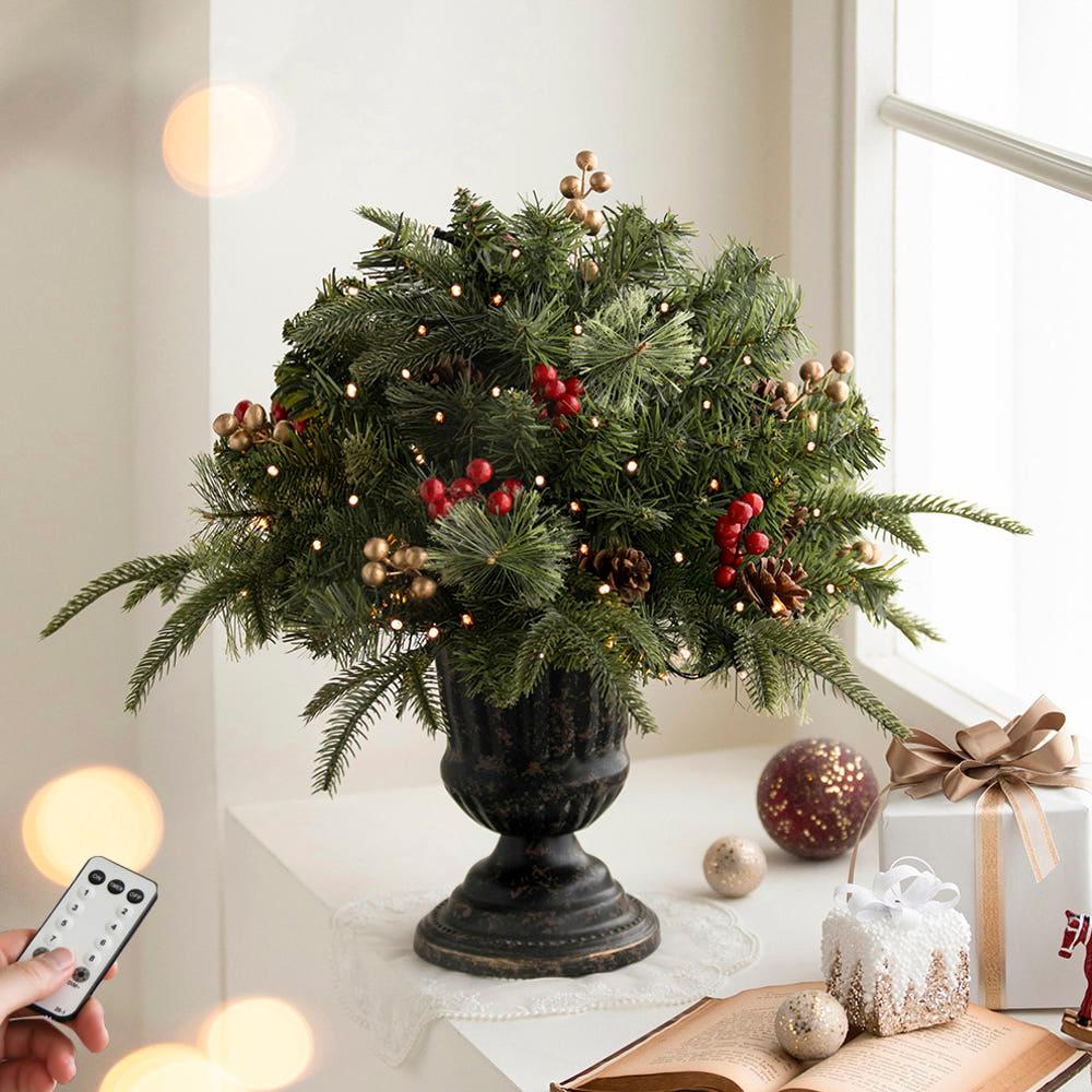 홀리데이 전나무 야외 방수 led 크리스마스 미니 트리 센터피스 풀세트 장식 소품 무드등
