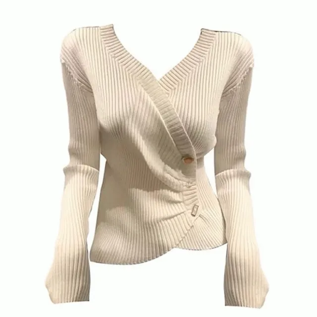 (봄신상)불규칙한 버클 슬림니트