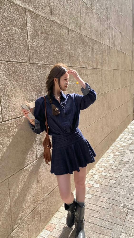 리틀 데님 원피스 2COLOR 진청,연청