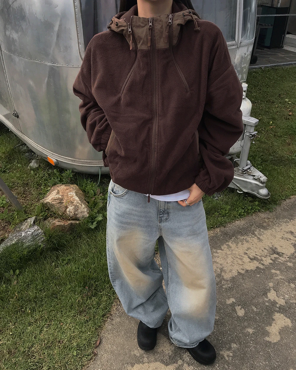 [unisex] 하이넥 후리스 투웨이 자켓