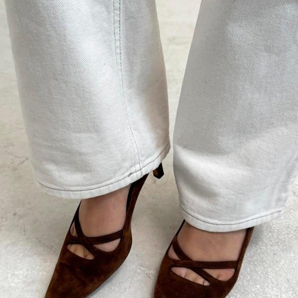 Manolo Blahnik Suede Cutout Accent Pumps