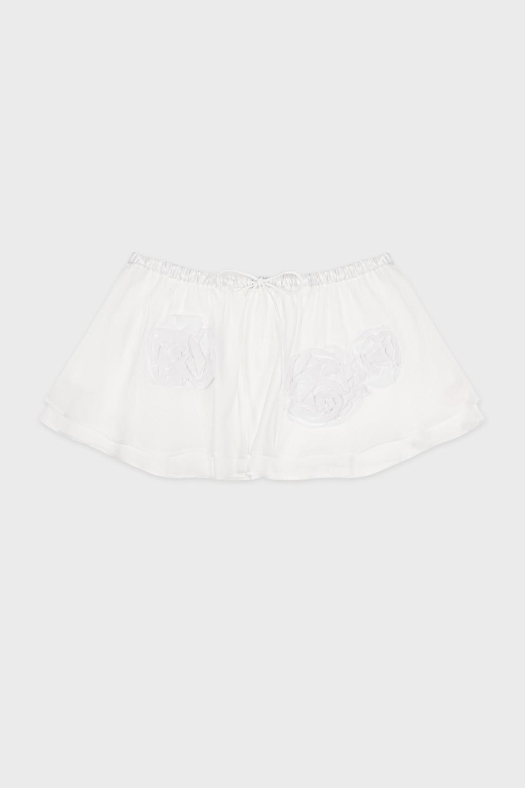 Flower Sheer Layered Skirt (White)