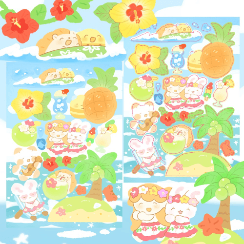 [코튼월드]알로하 스티커