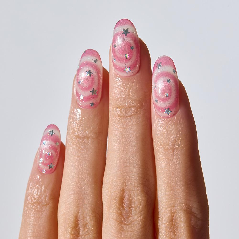 N 캔디 스월 네일