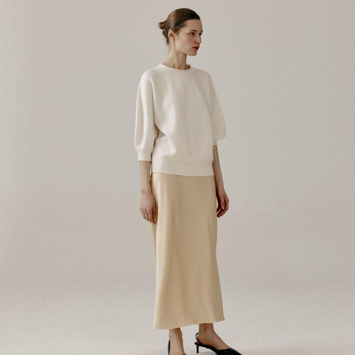 Satin Maxi Skirt Yellow