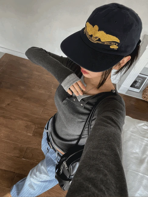 몰리 레이어드 버튼 긴팔