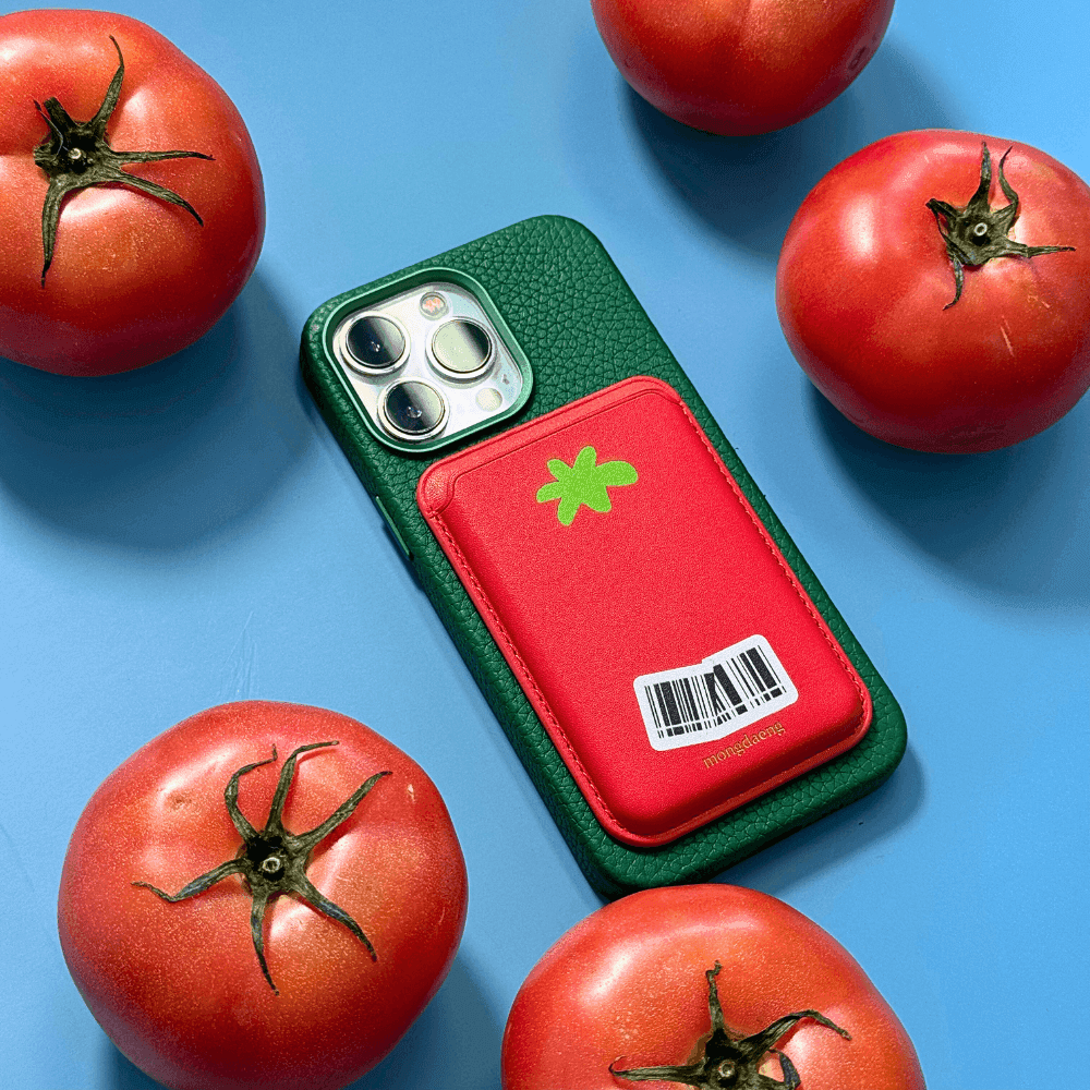 Red Tomathew magsafe card case 웅이 아버지 토매튜  PU 맥세이프 카드지갑