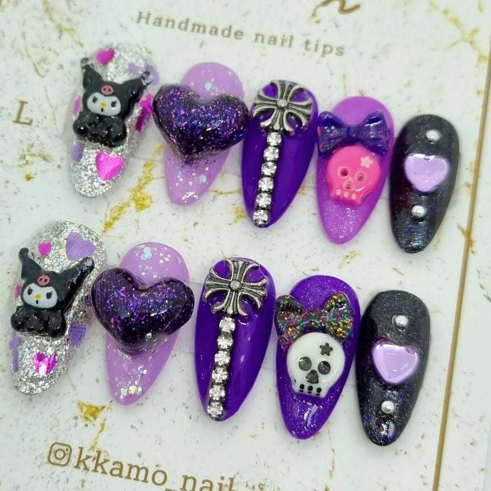 쿠로미네일2 산리오 캐릭터 키치네일 수제네일팁