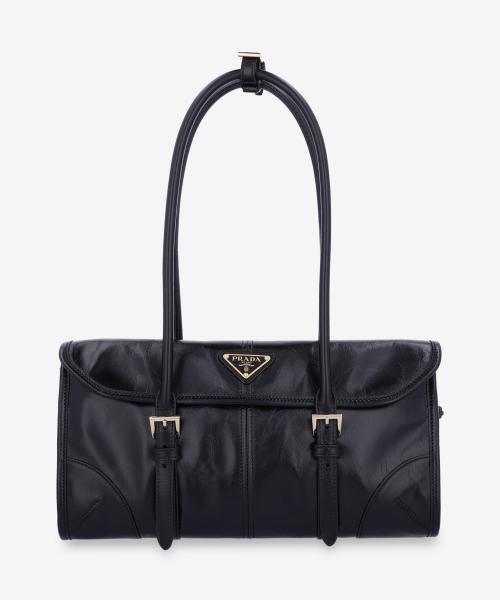 미디움 레더 숄더백 - 블랙 / 1BD3762CYRF0002