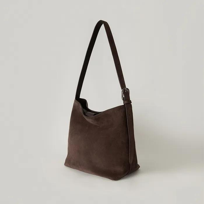 Moa suede hobo bag - Brown suede