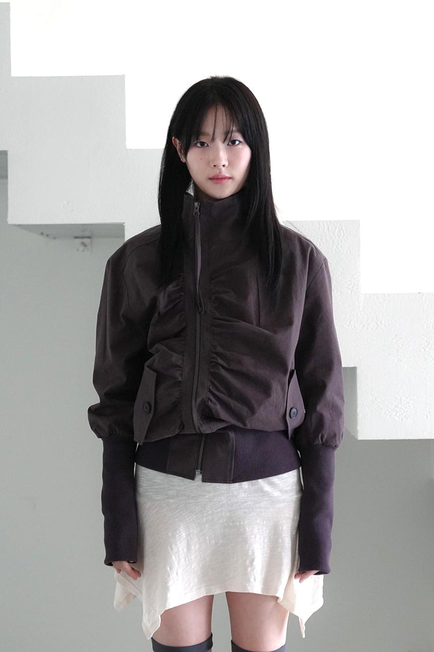Shirring jacket, vintage purple