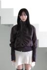Shirring jacket, vintage purple