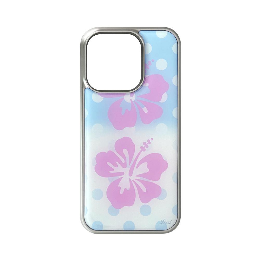 HIBI ALOHA PHONE CASE (epoxy silver bumper)