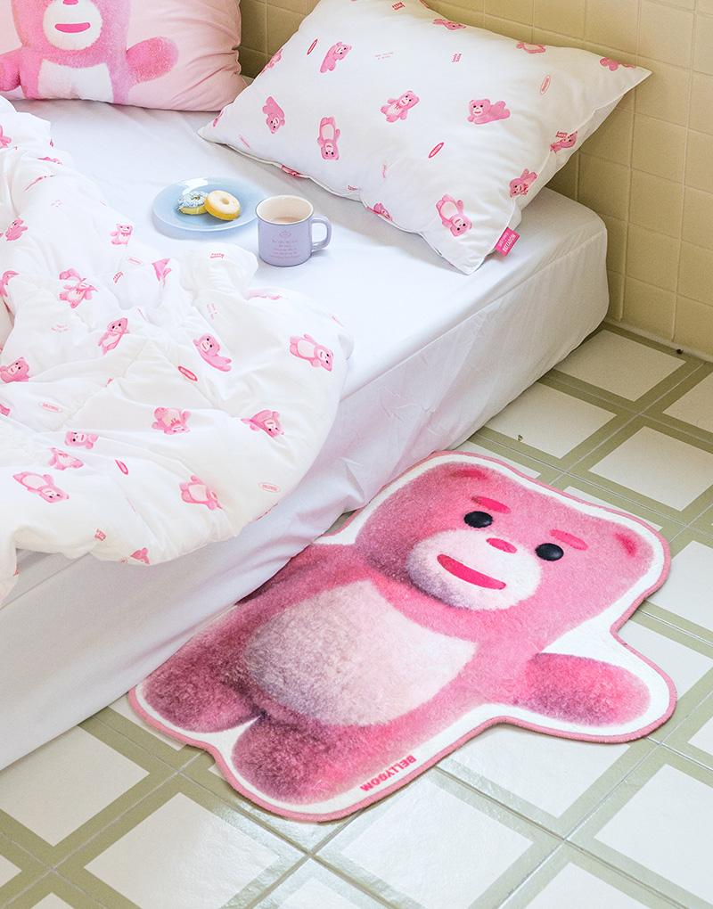 빼꼼 벨리곰 발매트 다용도 오브제 패브릭 인테리어 욕실 주방 화장실 현관 러그 카페트 극세사 발매트 (75X60)