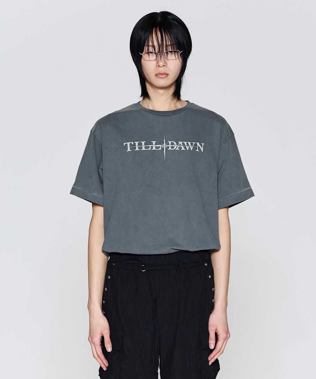 PIERCE LOGO PIGMENT 1/2 SLEEVE TEE ash blue