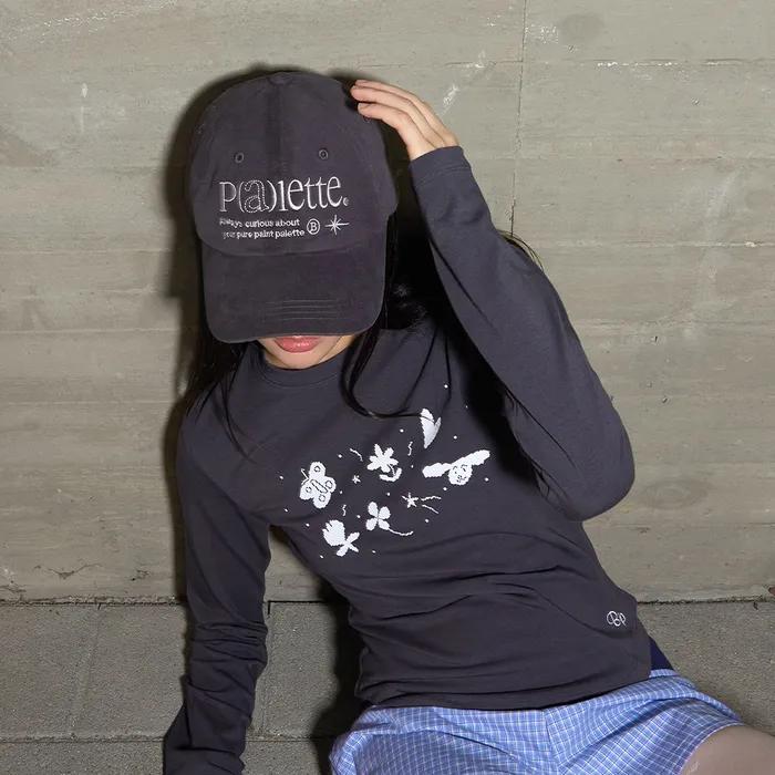 BP Lettering Washed Ball Cap_Charcoal