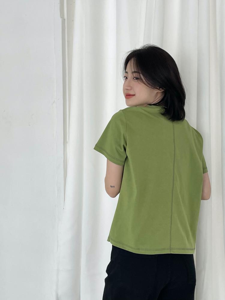 Back stitch t-shirt 스티치반팔 무지반팔