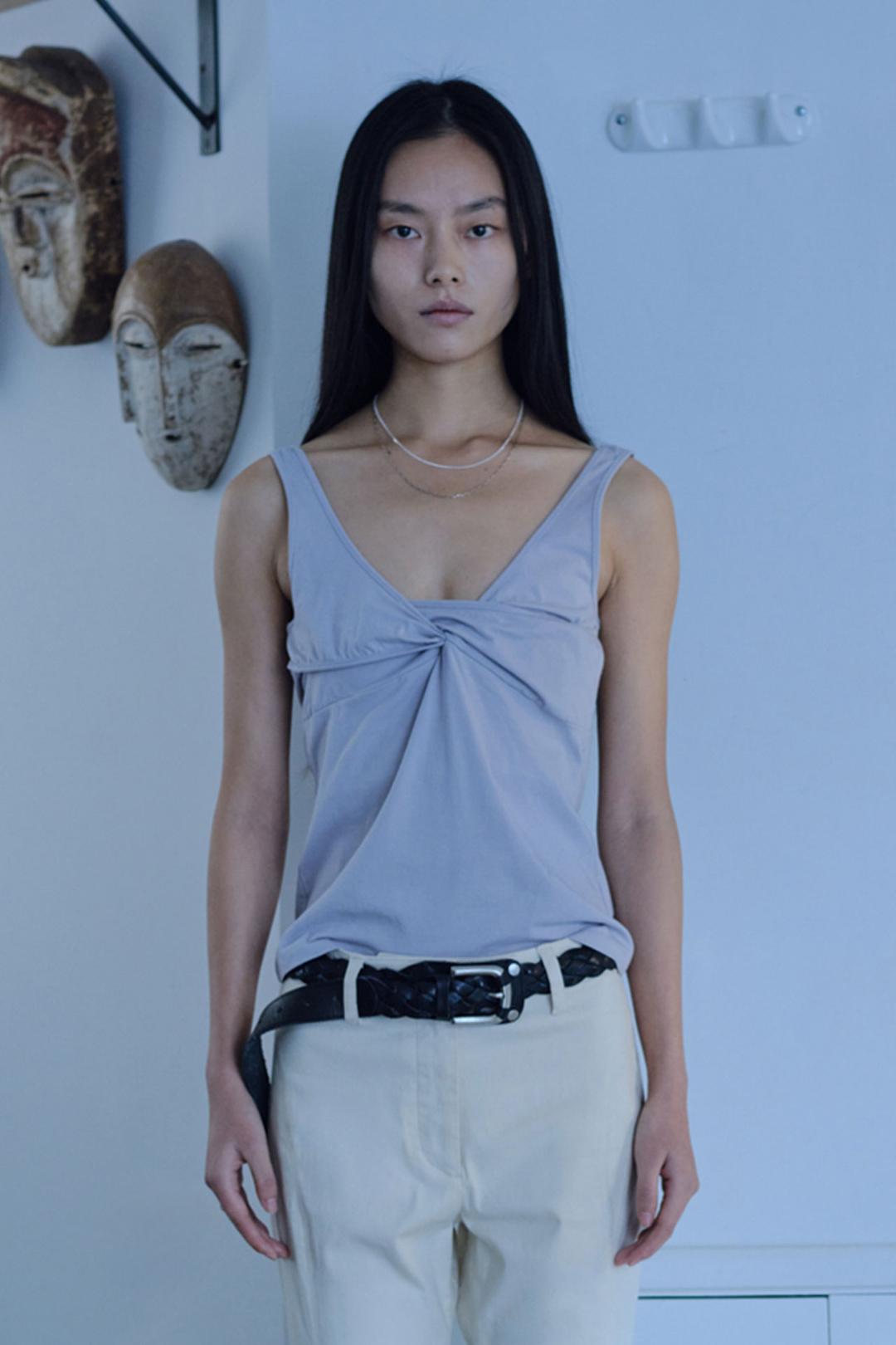 Twist Slit Sleeveless Top