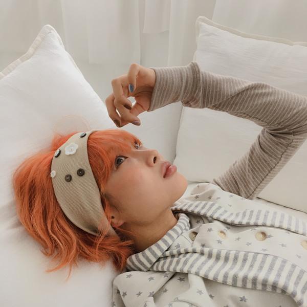 flower button hair band ( 5 color )