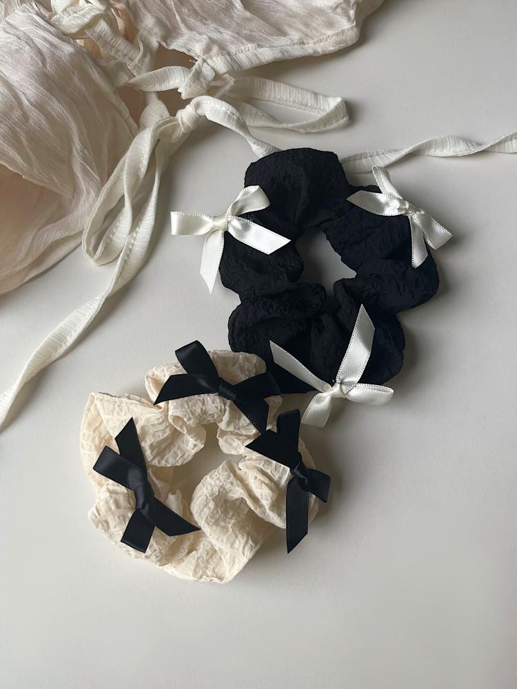 리본 포인트 링클 스크런치 (2color)