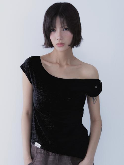 UNBALANCE SNAP T-SHIRT BLACK