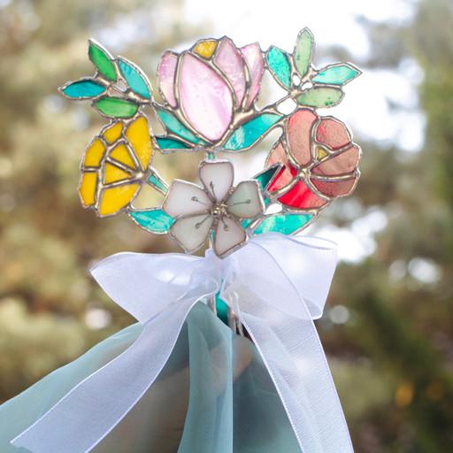 ♥️유리 꽃다발 도어벨/썬캐쳐💐