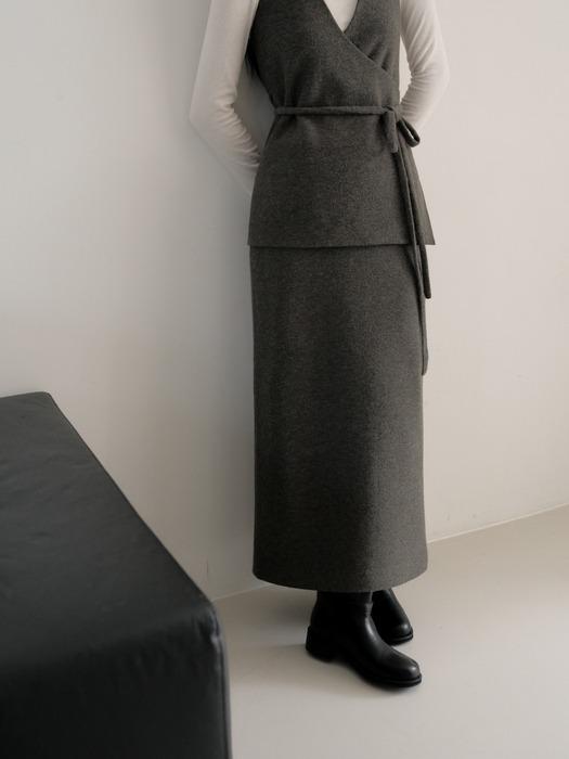 이아 부클 H라인 스커트[charcoal]