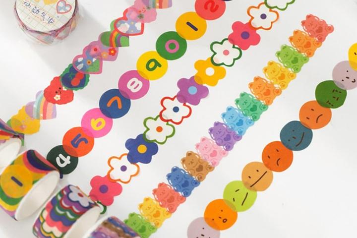 떼어쓰는 조각 모양 마스킹테이프 16types