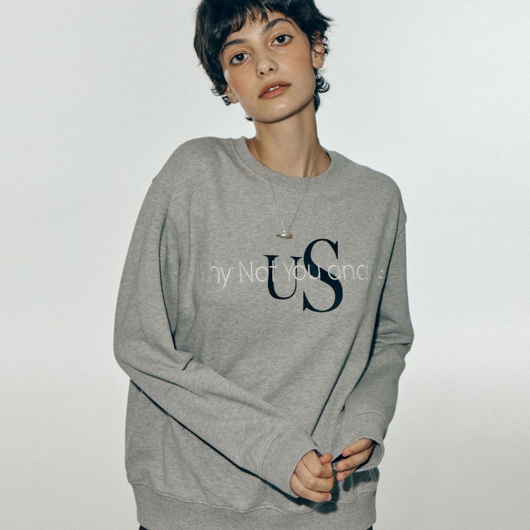 oversized classic logo sweatshirts - grey