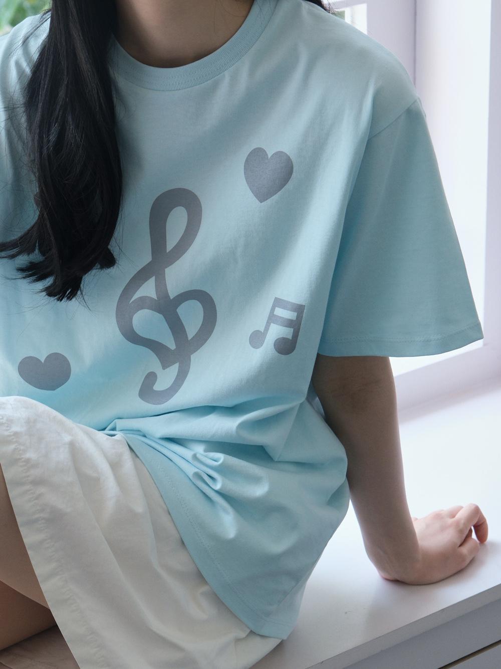 Melody T-shirt - Sky bule (멜로디 티셔츠 스카이 블루)