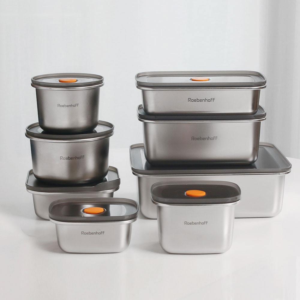 레벤호프 세트 전자렌지 스텐 진공 반찬통 냉장 냉동 용기 8종 풀세트