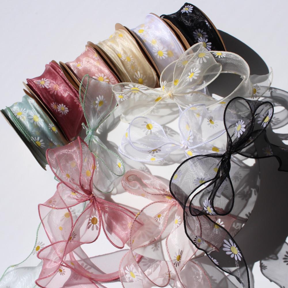 선물 포장 리본 공예 끈 도매 오간디 쉬폰 데이지