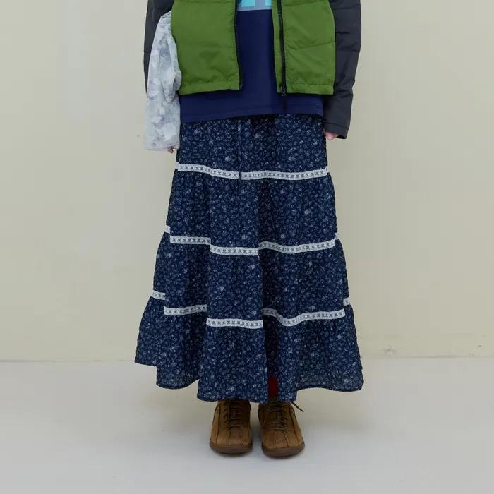 [09월 17일 예약발송] 247. Flower Cancan Long SK _ Navy