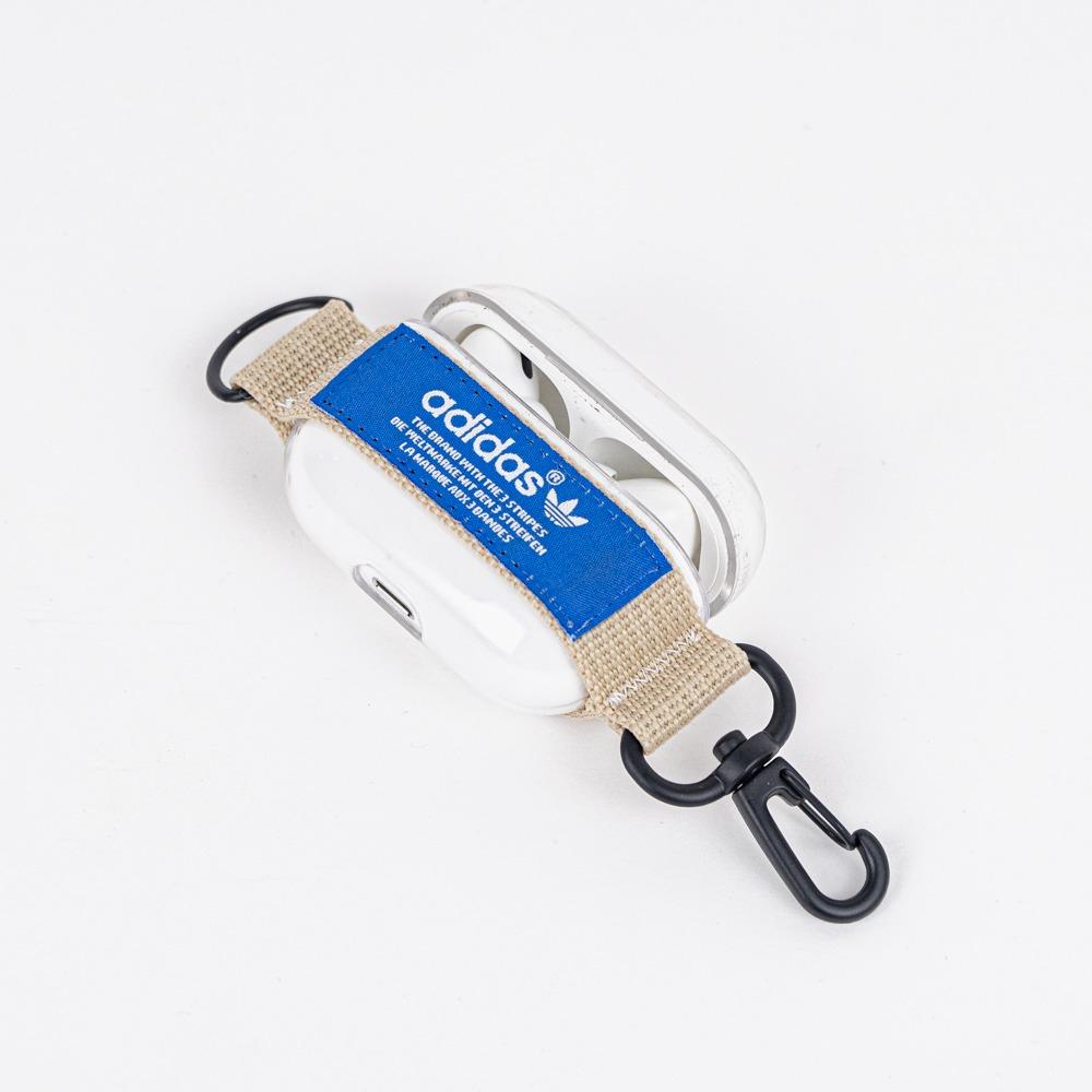 아디다스오리지널(사각블루) 에어팟스트랩케이스(아이보리)